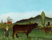 Henri Rousseau - Landscape with Cattle
